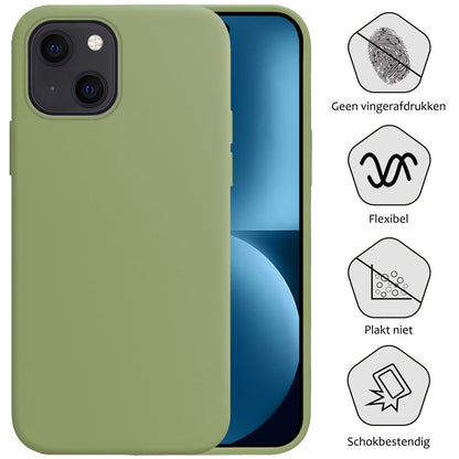 iPhone 15 Plus Hoesje Siliconen Backcover Lichtgewicht - Groen