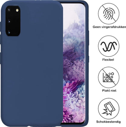 Samsung S20 Hoesje Siliconen Backcover Lichtgewicht - Donkerblauw