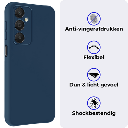 Samsung A16 Hoesje Siliconen Backcover Lichtgewicht - Donkerblauw