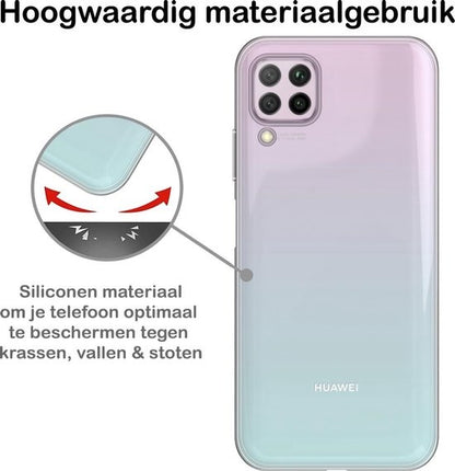 Huawei P40 Lite Hoesje Siliconen Backcover Lichtgewicht - Transparant