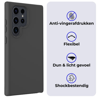 Samsung S24 Ultra Hoesje Siliconen - Zwart