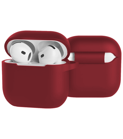 AirPods 4 Hoesje Siliconen Krasbestendig - Donkerrood
