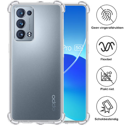 OPPO Reno 6 Pro Hoesje Shockproof Backcover Siliconen - Transparant