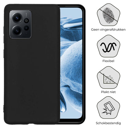 Xiaomi Redmi Note 12 4G Hoesje Siliconen Backcover Lichtgewicht - Zwart