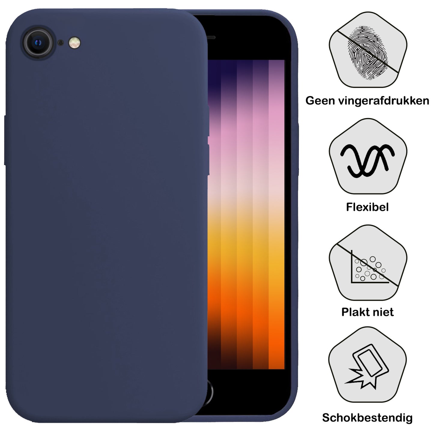 iPhone SE 2022 Hoesje Siliconen - Donkerblauw