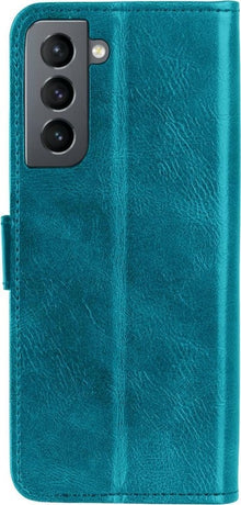 Samsung S21 Plus Hoesje Bookcase Cover met Kaarthouder - Turquoise