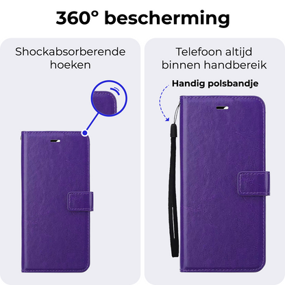 Samsung S24 FE Hoesje Bookcase Cover met Kaarthouder - Paars