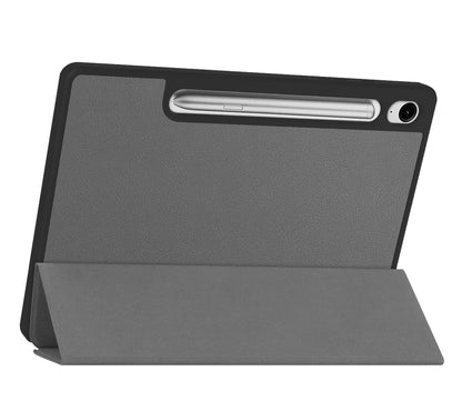 Samsung Galaxy Tab S9 FE Trifold Bookcase Hoes met Penhouder voor S Pen - Grijs