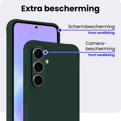 Samsung A57 Hoesje Siliconen Backcover Lichtgewicht - Donkergroen