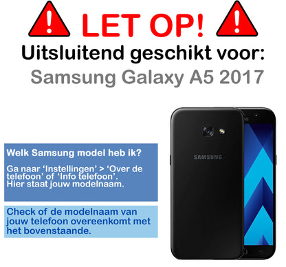 Samsung Galaxy A5 2017 Hoesje Bookcase Cover met Kaarthouder - Donkerblauw
