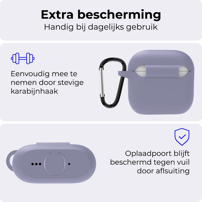 AirPods 4 Hoesje Siliconen Krasbestendig - Lila