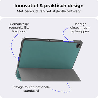 iPad 10.2 2021 Hoesje Book Case Met Apple Pencil Uitsparing - Donkergroen