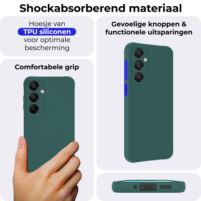 Samsung A16 Hoesje Siliconen Backcover Lichtgewicht - Donkergroen