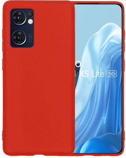 OPPO Find X5 Lite Hoesje Siliconen Backcover Lichtgewicht - Rood