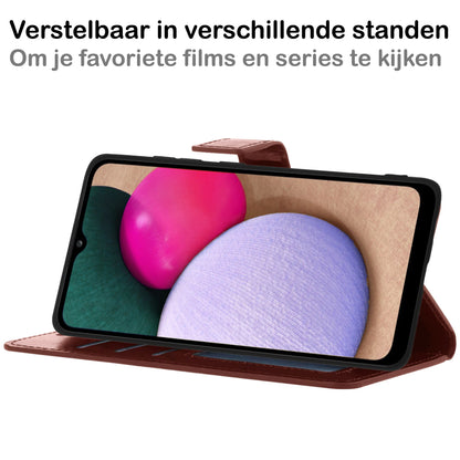 Samsung A03s Hoesje Bookcase Cover met Kaarthouder - Bruin