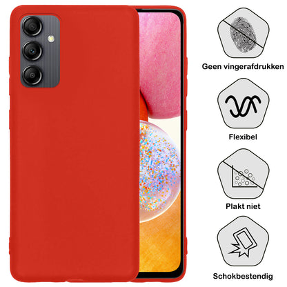 Samsung A14 Hoesje Siliconen Backcover Lichtgewicht - Rood