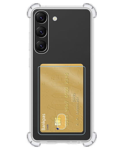 Samsung S23 Hoesje Kaarthouder Backcover Shockproof - Transparant