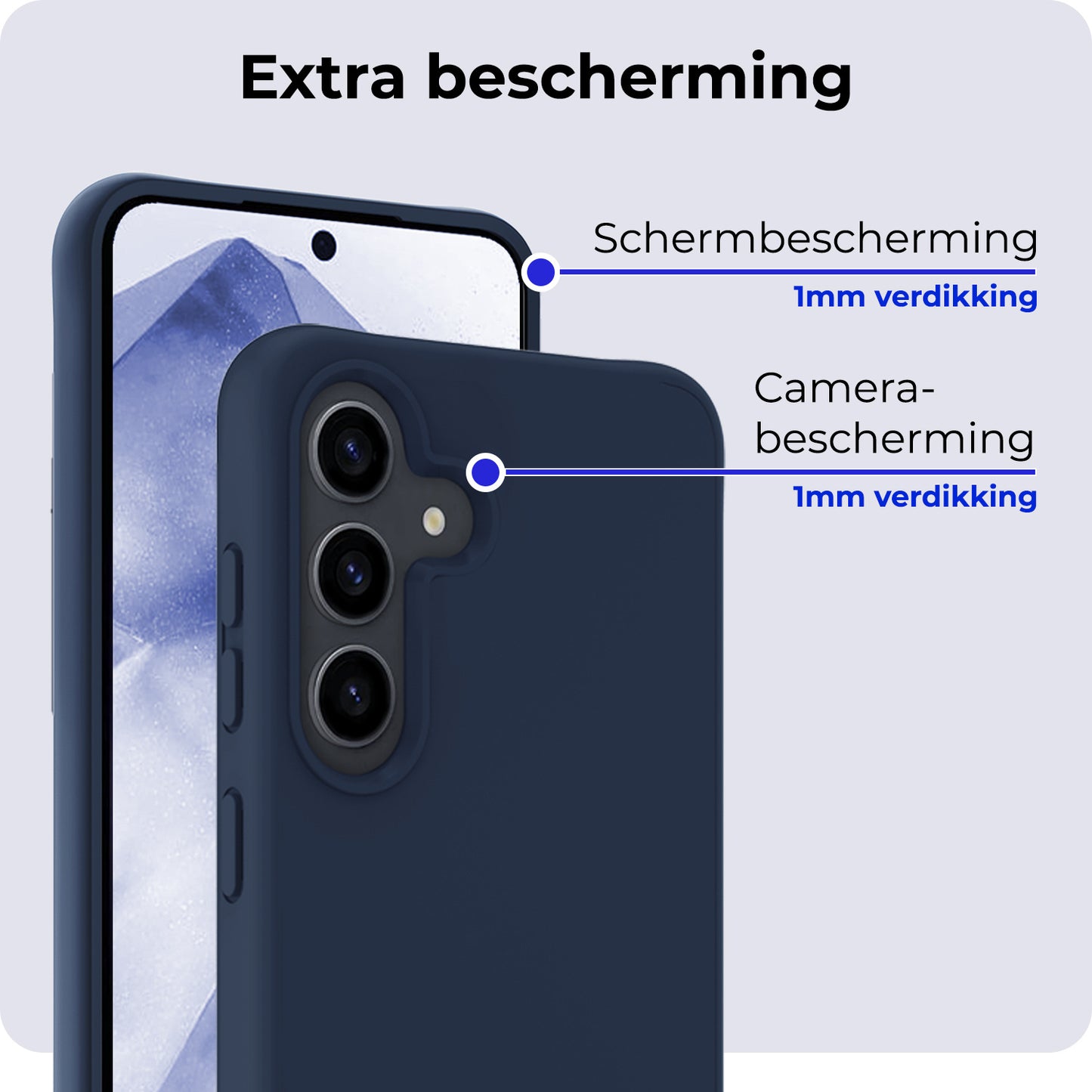 Samsung A55 Hoesje Siliconen - Donkerblauw