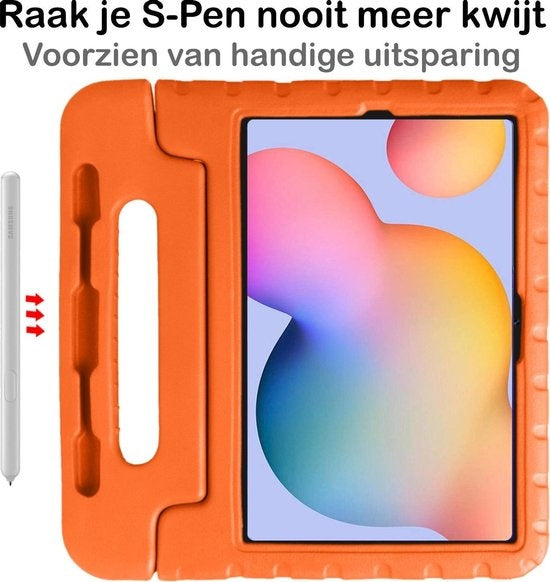 Samsung Galaxy Tab S6 Lite Hoesje Kids Cover Bumper - Oranje