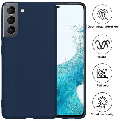 Samsung S22 Plus Hoesje Siliconen Backcover Lichtgewicht - Donkerblauw