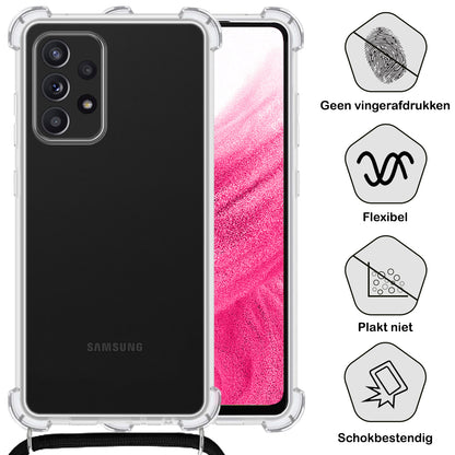 Samsung A52 Hoesje met Koord Backcover Shockproof - Transparant