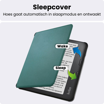 Kobo Sage Bookcase Hoes Shockabsorberend - Donkergroen
