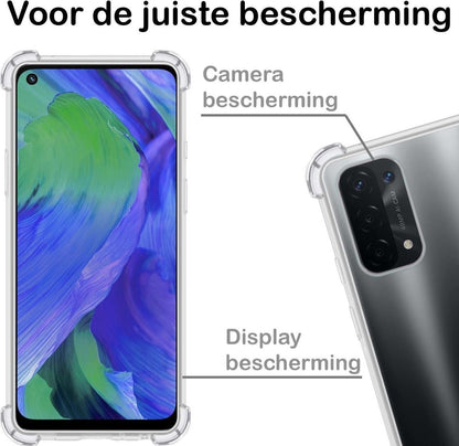 OPPO A54 5G Hoesje Shockproof Backcover Siliconen - Transparant