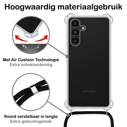 Samsung A13 5G Hoesje met Koord Backcover Shockproof - Transparant