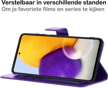 Samsung A72 5G Hoesje Bookcase Cover met Kaarthouder - Paars