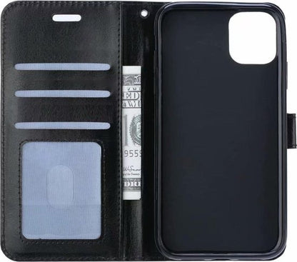 iPhone 11 Pro Max Hoesje Book Case Kunstleer - Zwart