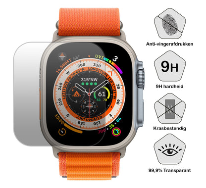 Screen Protector Geschikt voor Apple Watch Ultra (49 mm) Screenprotector Tempered Glass