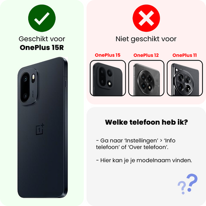 OnePlus 15R Screenprotector Gehard Glas - Anti-kras