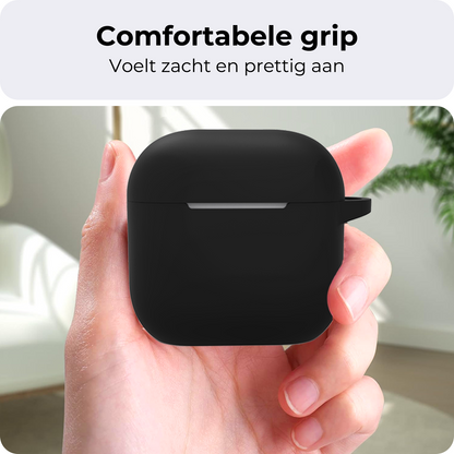 AirPods 4 Hoesje Siliconen Krasbestendig - Zwart