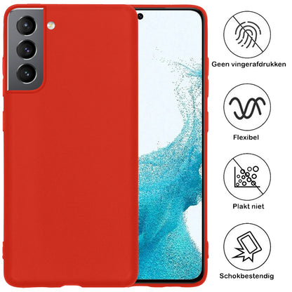 Samsung S22 Plus Hoesje Siliconen Backcover Lichtgewicht - Rood