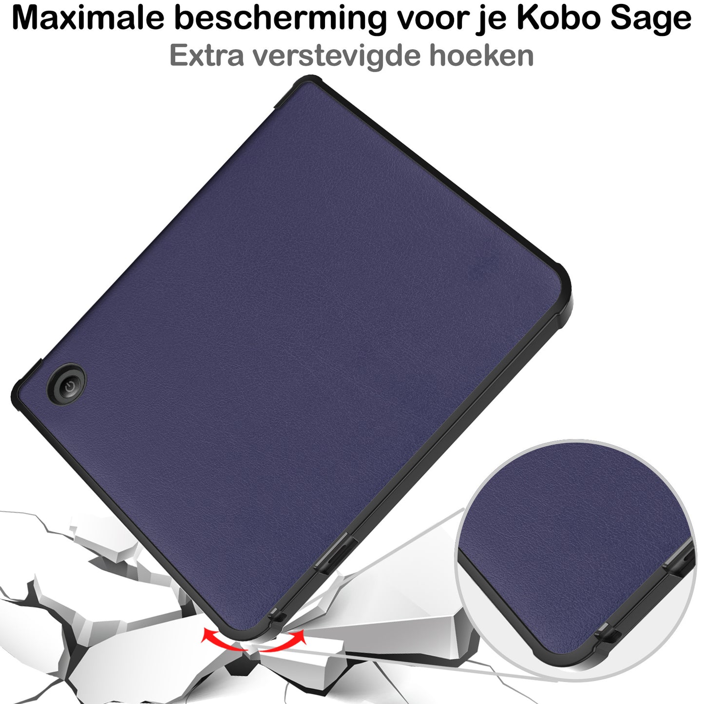 Kobo Sage Trifold Hoesje - Donkerblauw