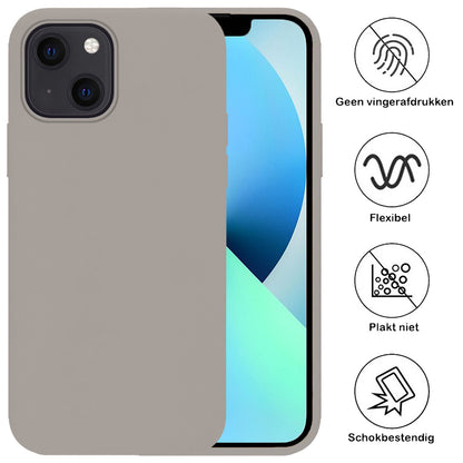 iPhone 14 Plus Hoesje Siliconen Backcover Lichtgewicht - Grijs