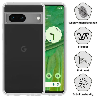 Google Pixel 7A Hoesje Siliconen Backcover Lichtgewicht - Transparant