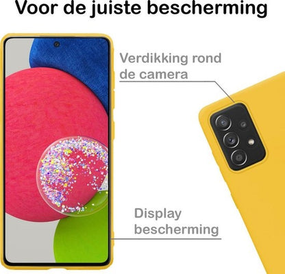 Samsung A52s Hoesje Siliconen Backcover Lichtgewicht - Geel