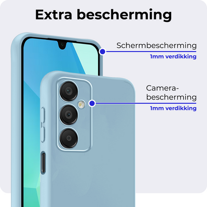 Samsung A16 Hoesje Siliconen Backcover Lichtgewicht - Lichtblauw