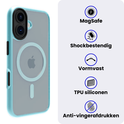 iPhone 17 Hoesje Geschikt voor Magsafe Backcover Shockproof - Lichtblauw
