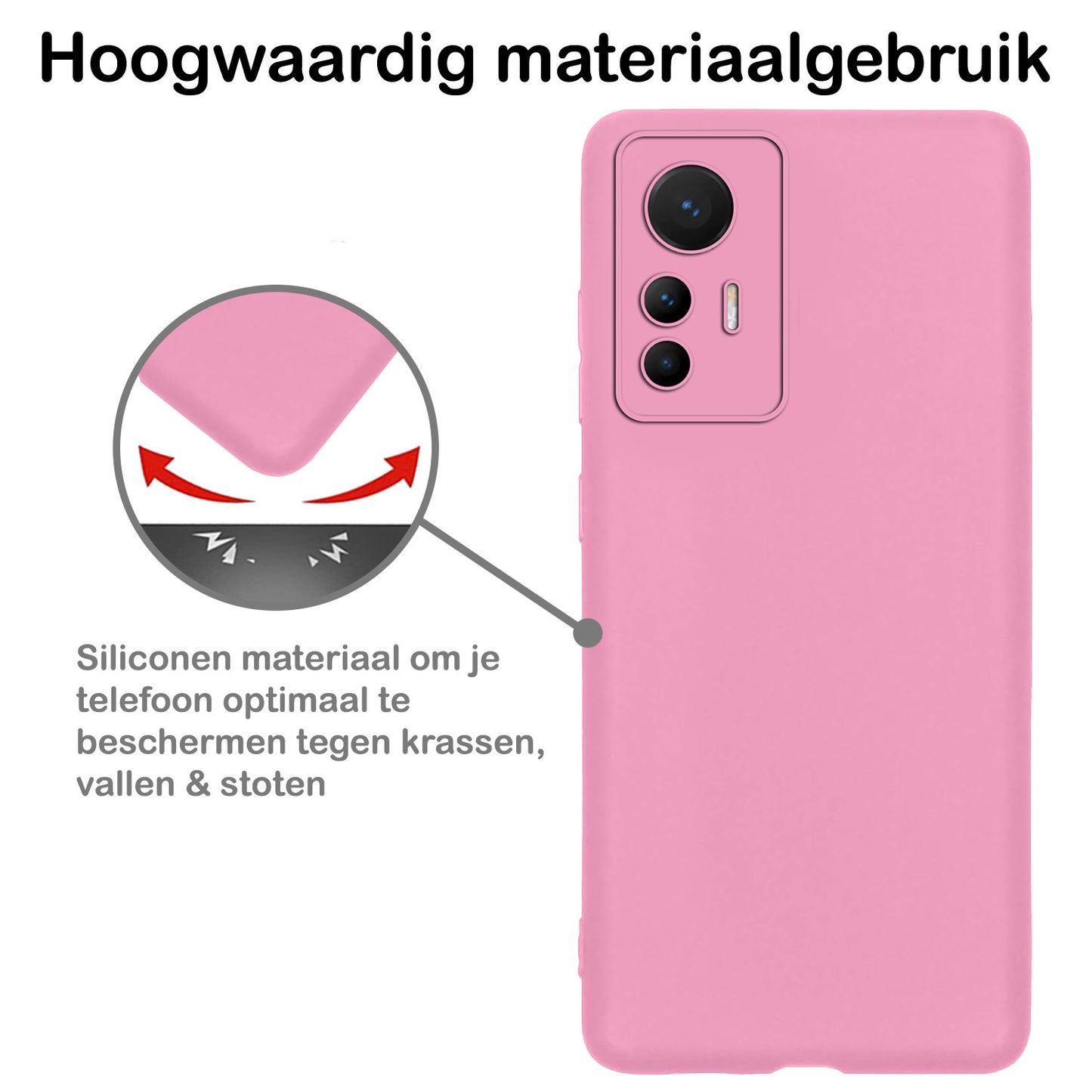 Xiaomi 12 Lite Hoesje Siliconen - Lichtroze