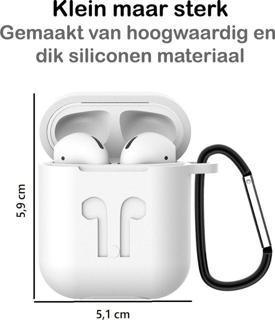 AirPods Hoesje Siliconen 3-in-1 met Clip - Transparant