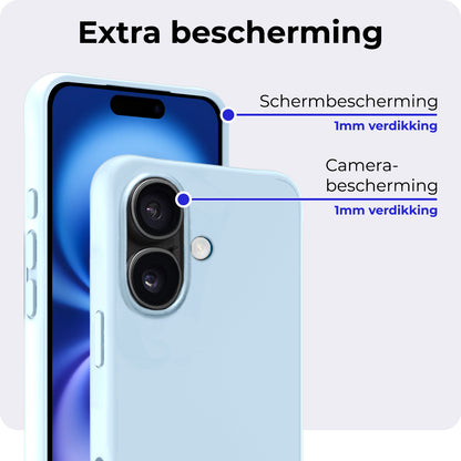 iPhone 16 Plus Hoesje Siliconen Backcover Lichtgewicht - Lichtblauw