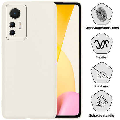 Xiaomi 12 Lite Hoesje Siliconen Backcover Lichtgewicht - Wit