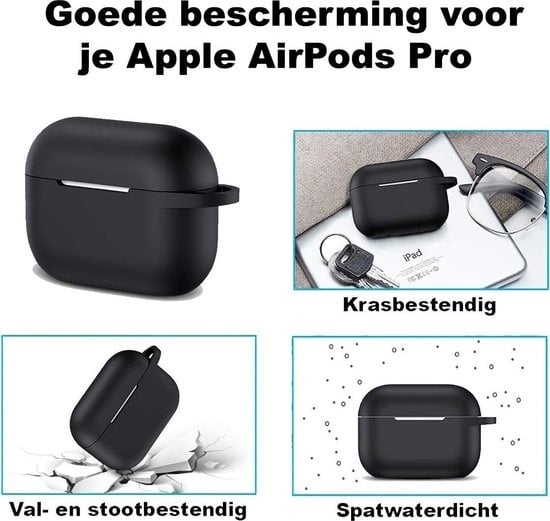 Airpods Pro Hoesje Siliconen met Clip - Wit