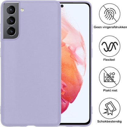 Samsung S21 Hoesje Siliconen Backcover Lichtgewicht - Lila