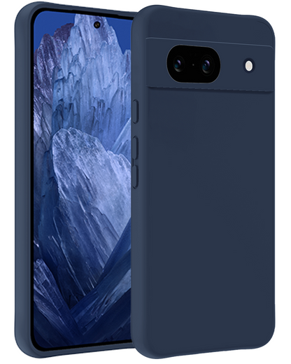 Google Pixel 8a Hoesje Siliconen Backcover Lichtgewicht - Donkerblauw