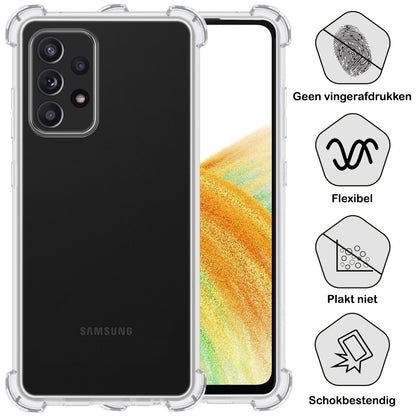 Samsung A33 Hoesje Shockproof Backcover Siliconen - Transparant