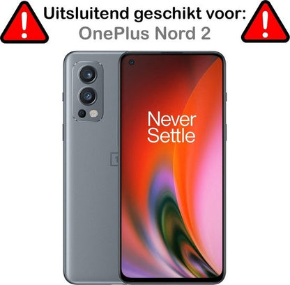 OnePlus Nord 2 Hoesje Bookcase Cover met Kaarthouder - Bruin