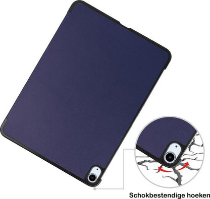 iPad Air 2020 Trifold Bookcase Hoes - Donkerblauw